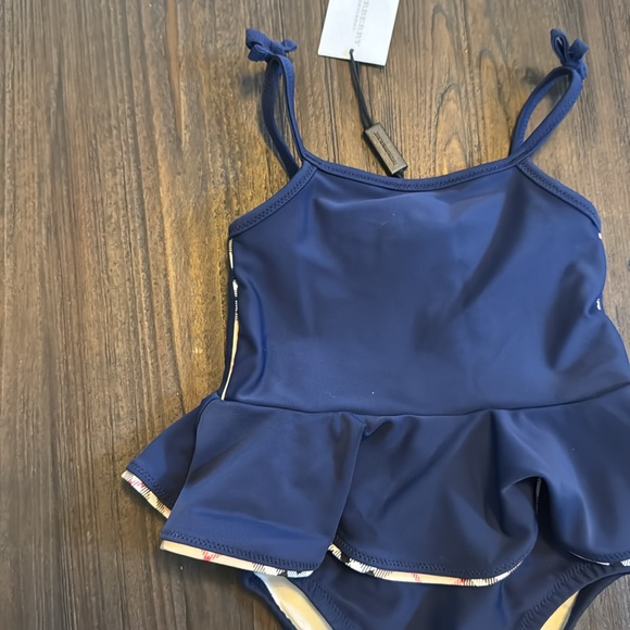 NWT 6M Burberry swim suit skirted blue - Picture 2 of 4